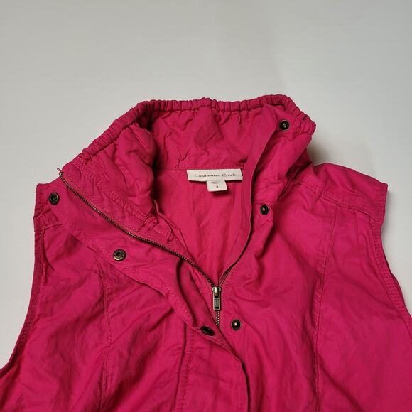 Coldwater Creek Women Sleeveless Full Zip Snap Button Vest Collared Pink Size S - Picture 6 of 14